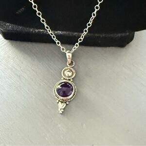 Anna Beck 925 Sterling Silver Long Chainlink Necklace & Pendant